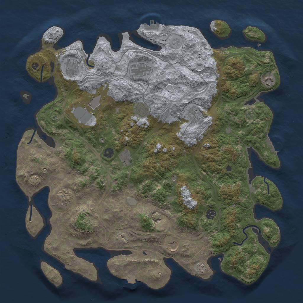 Rust Map: Procedural Map, Size: 4500, Seed: 19700918, 19 Monuments