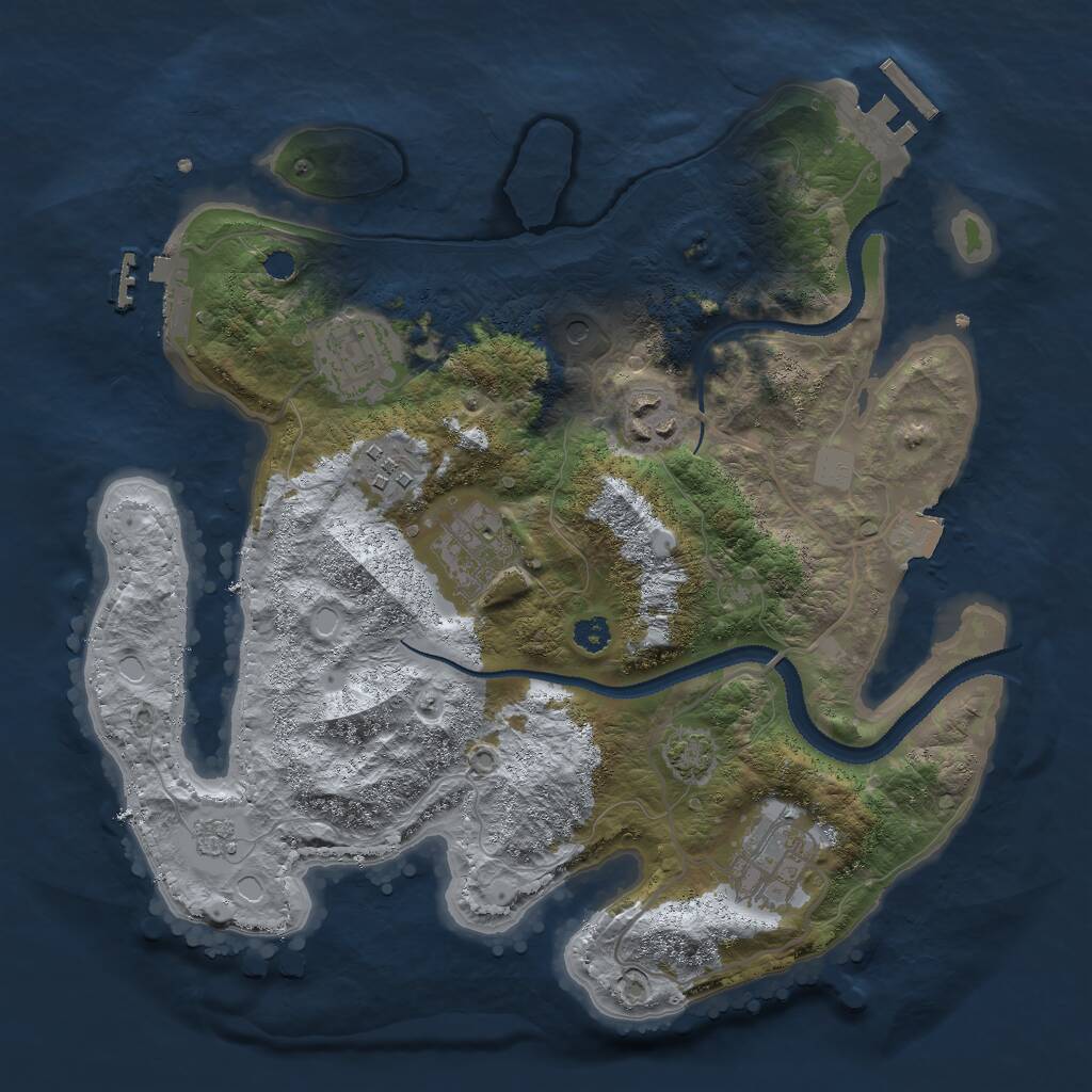 Rust Map: Procedural Map, Size: 3000, Seed: 1538592776, 11 Monuments
