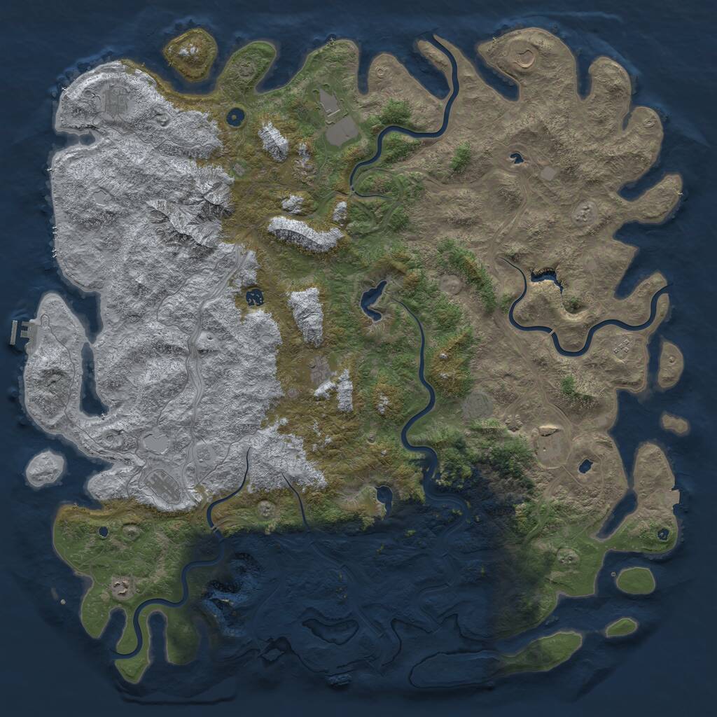 Rust Map: Procedural Map, Size: 6000, Seed: 2135348148, 17 Monuments
