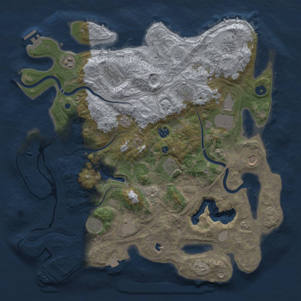 Rust Map: Procedural Map, Size: 4250, Seed: 311694479, 17 Monuments