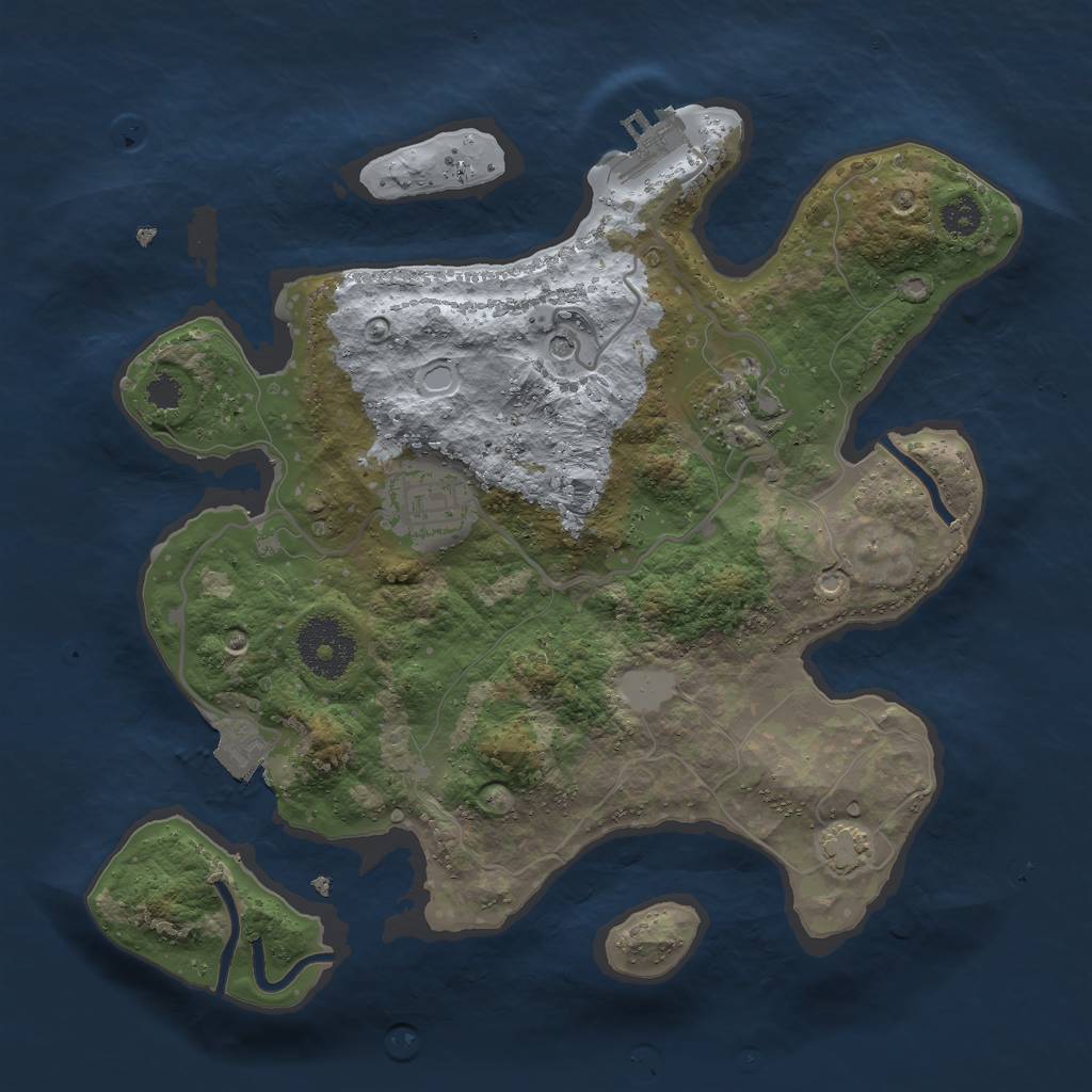 Rust Map: Procedural Map, Size: 2800, Seed: 175879402, 8 Monuments