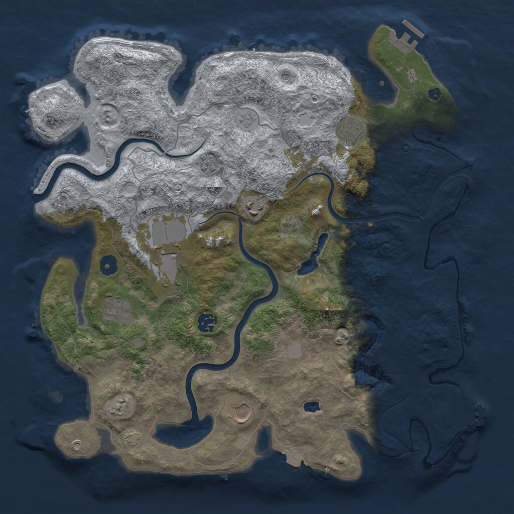 Rust Map: Procedural Map, Size: 4000, Seed: 356969570, 13 Monuments