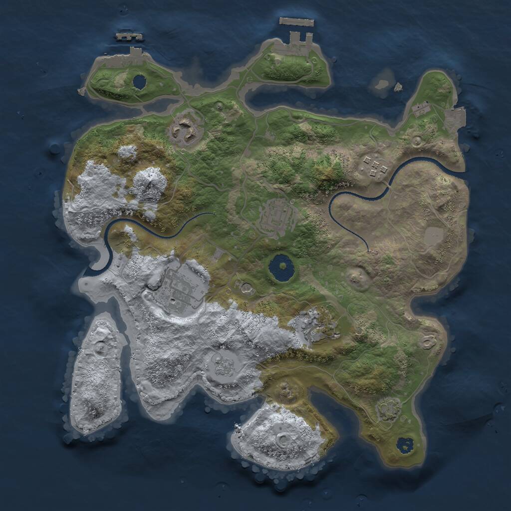 Rust Map: Procedural Map, Size: 3000, Seed: 1940174148, 11 Monuments