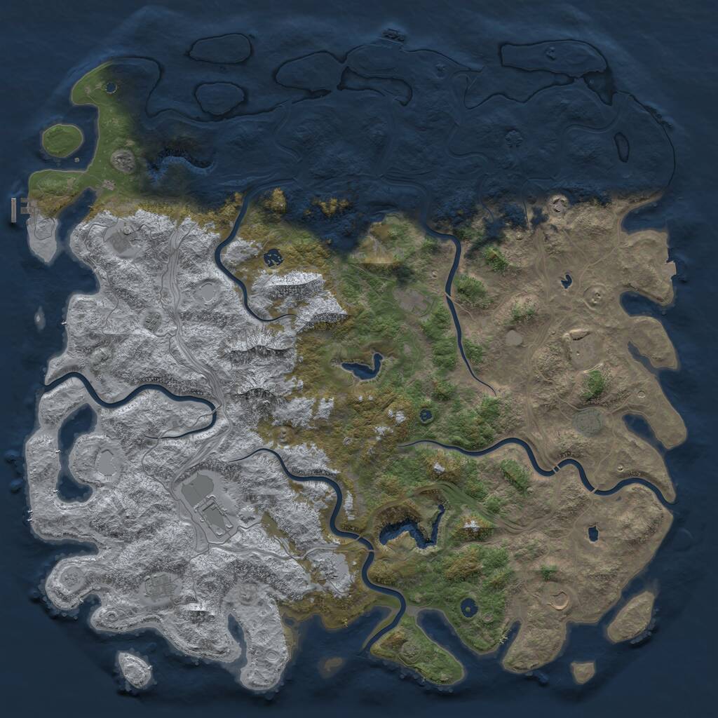 Rust Map: Procedural Map, Size: 6000, Seed: 1896, 17 Monuments