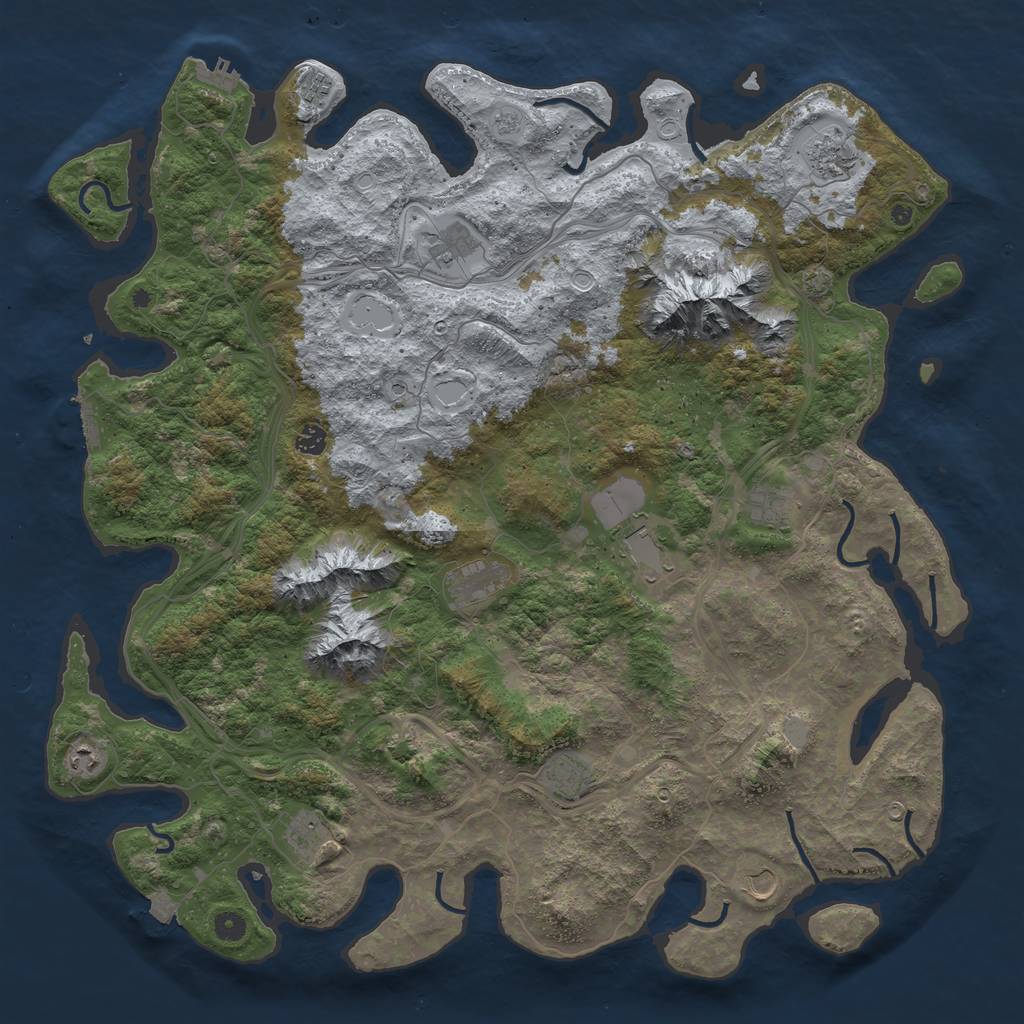 Rust Map: Procedural Map, Size: 5000, Seed: 250687, 19 Monuments