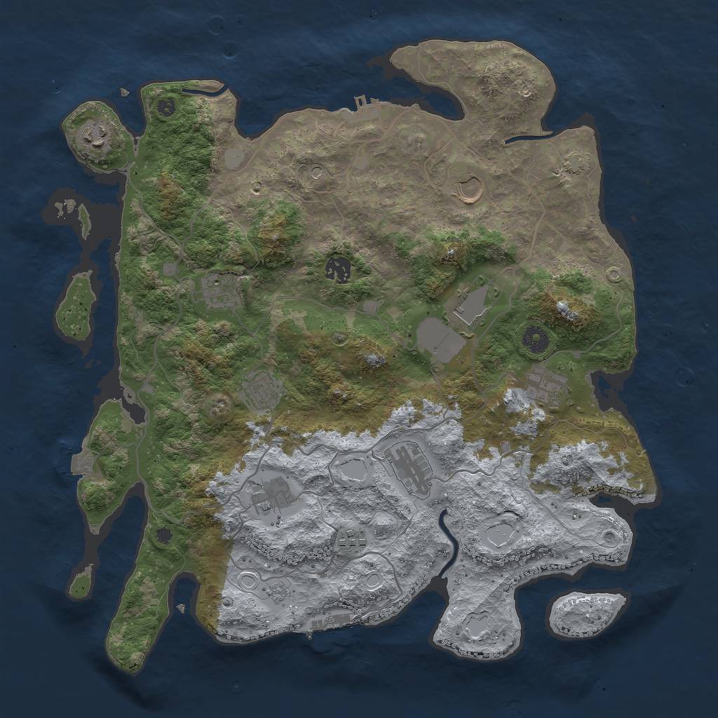 Rust Map: Procedural Map, Size: 4000, Seed: 299888031, 18 Monuments
