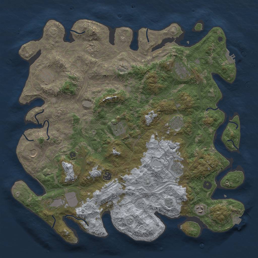Rust Map: Procedural Map, Size: 4500, Seed: 1911422187, 18 Monuments