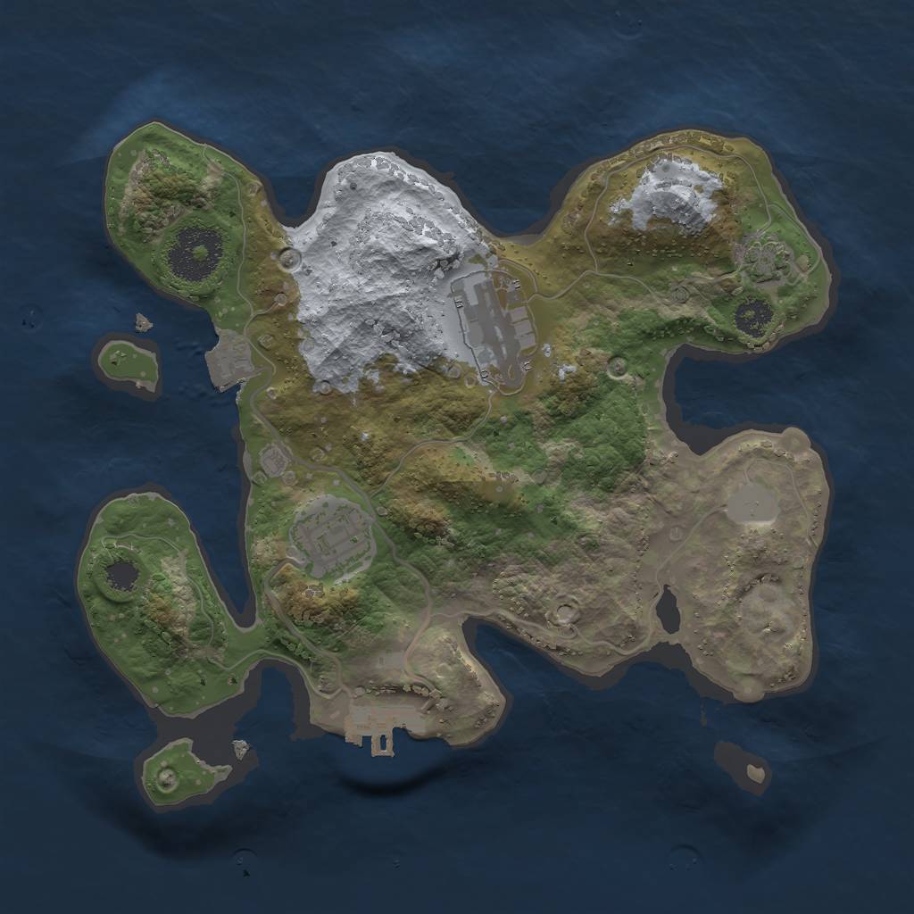 Rust Map: Procedural Map, Size: 2500, Seed: 1398963165, 7 Monuments