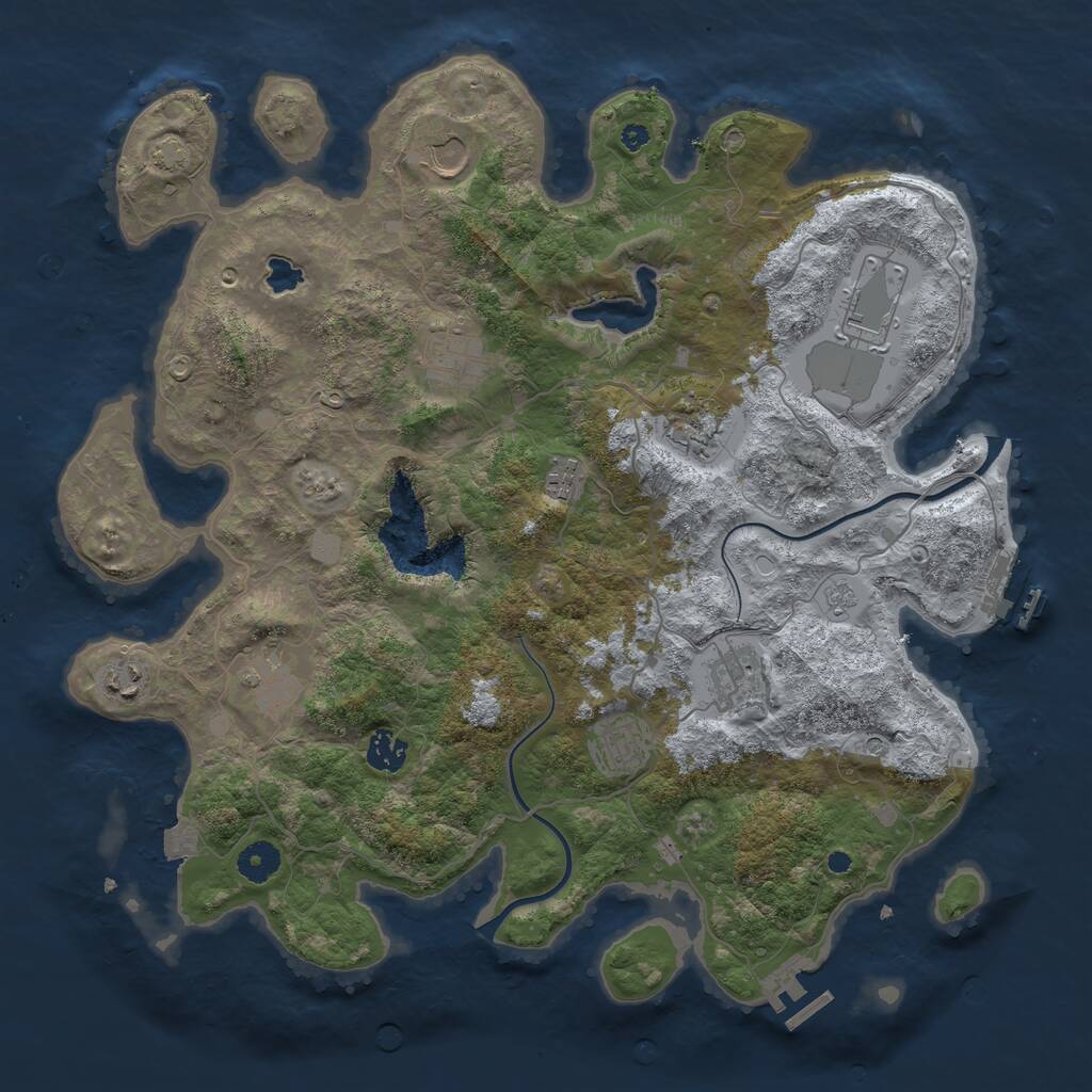 Rust Map: Procedural Map, Size: 4000, Seed: 1336546452, 16 Monuments