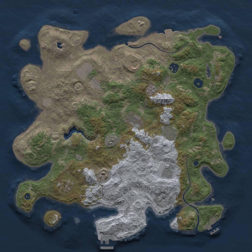 Rust Map: Procedural Map, Size: 4000, Seed: 1632628842, 15 Monuments
