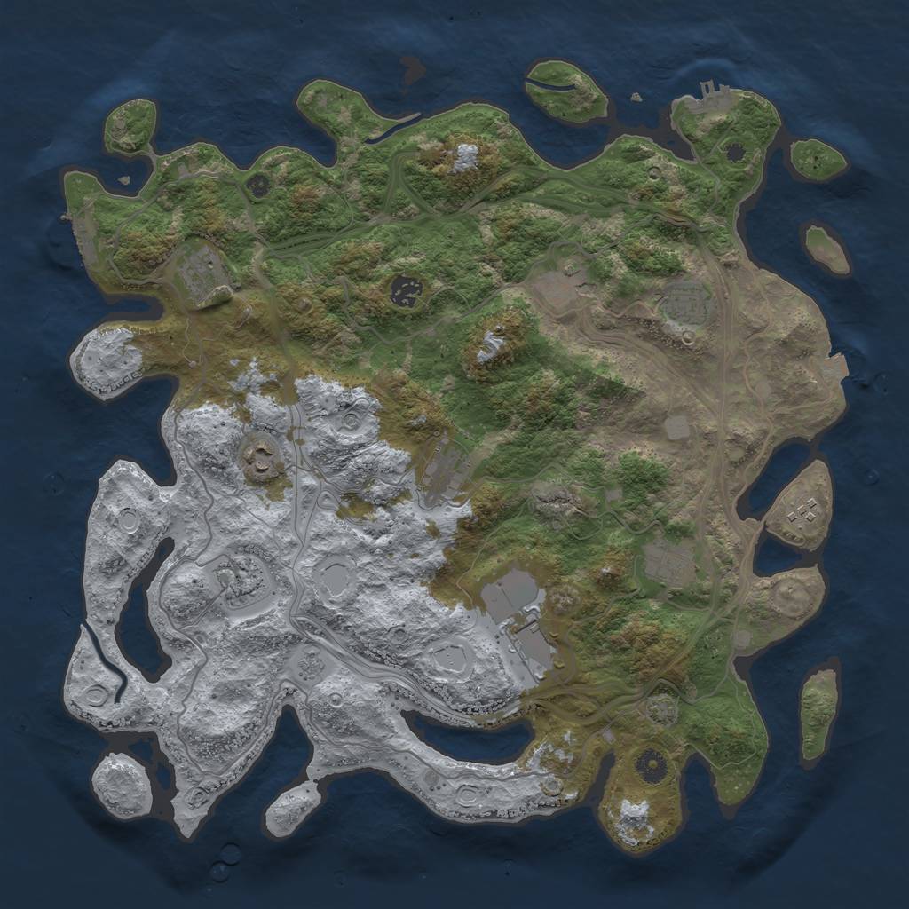 Rust Map: Procedural Map, Size: 4250, Seed: 1252500425, 18 Monuments