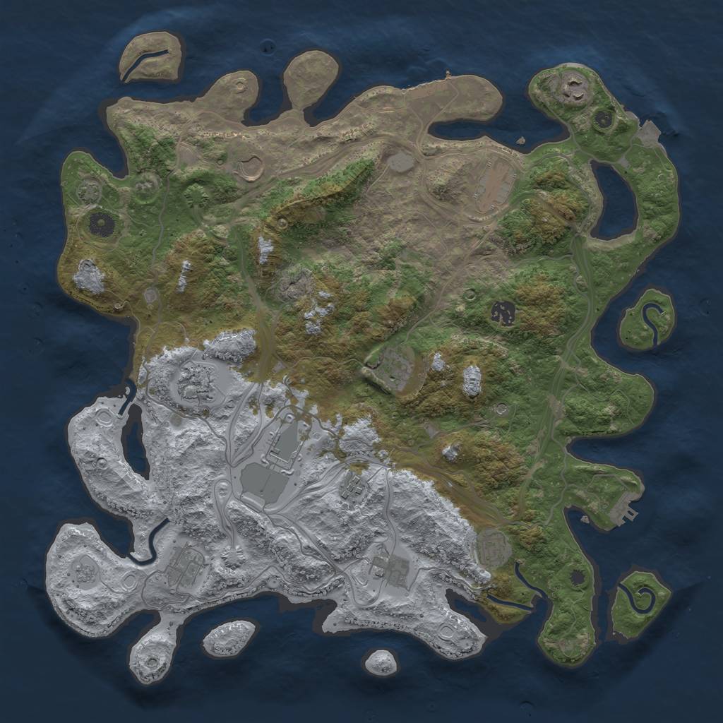 Rust Map: Procedural Map, Size: 4250, Seed: 1461574793, 19 Monuments