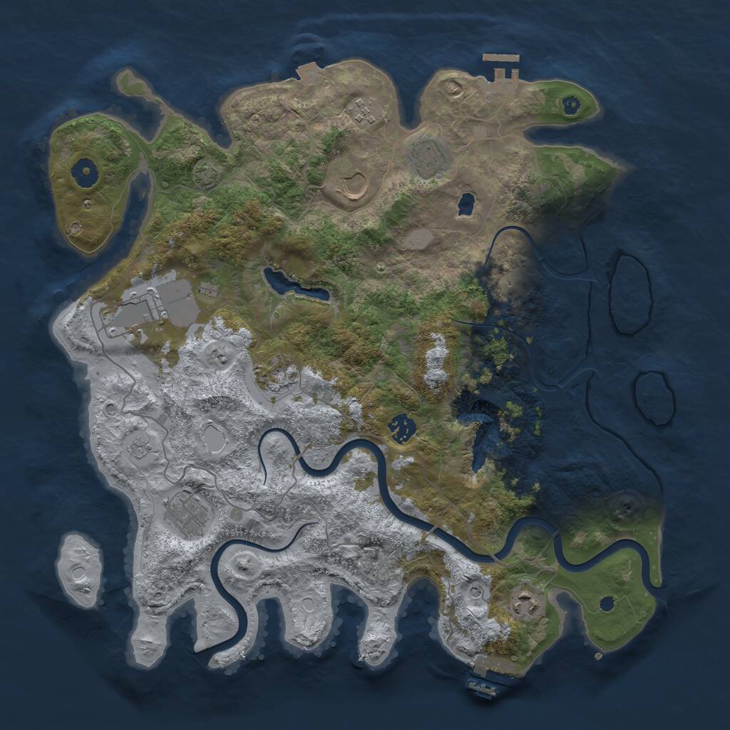 Rust Map: Procedural Map, Size: 4000, Seed: 51783, 14 Monuments