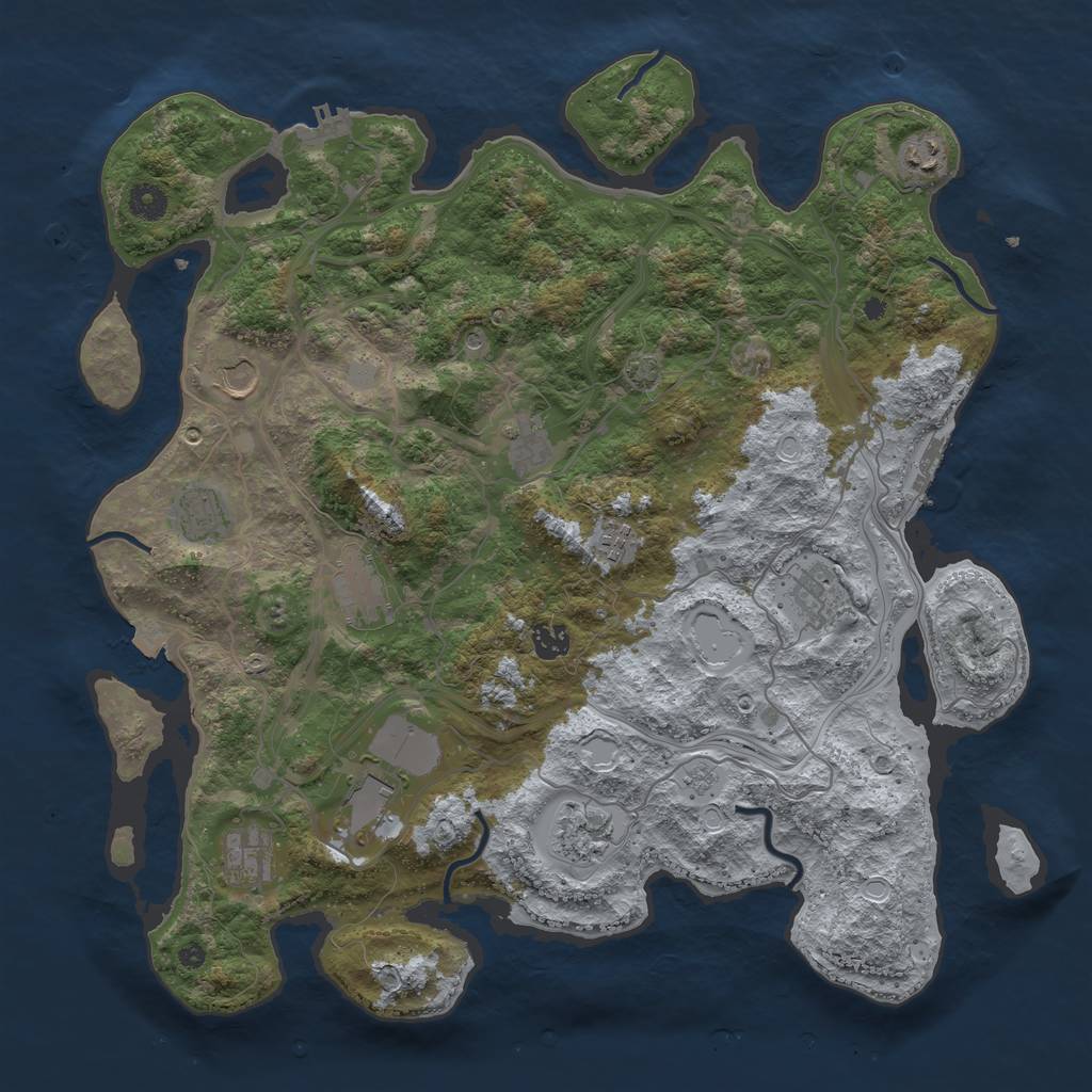 Rust Map: Procedural Map, Size: 4250, Seed: 589040627, 19 Monuments