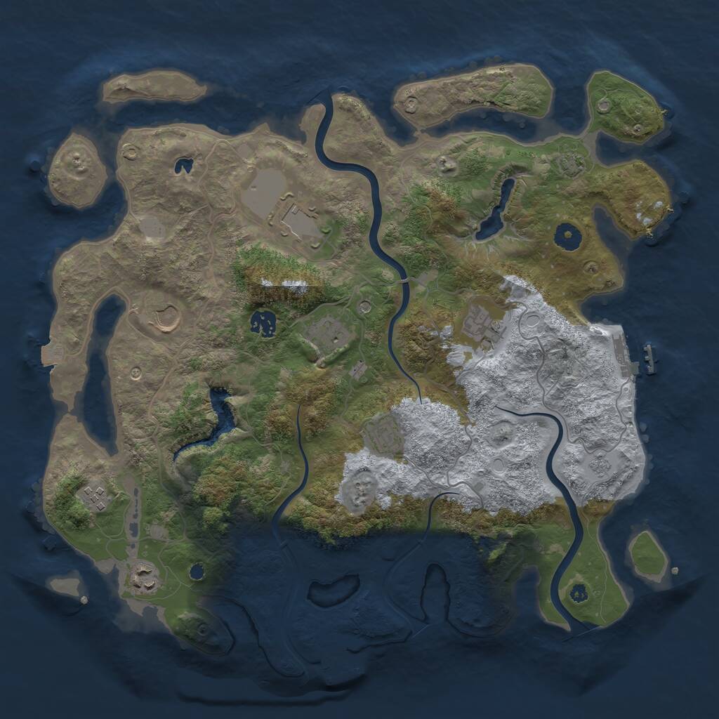 Rust Map: Procedural Map, Size: 4000, Seed: 415257608, 14 Monuments