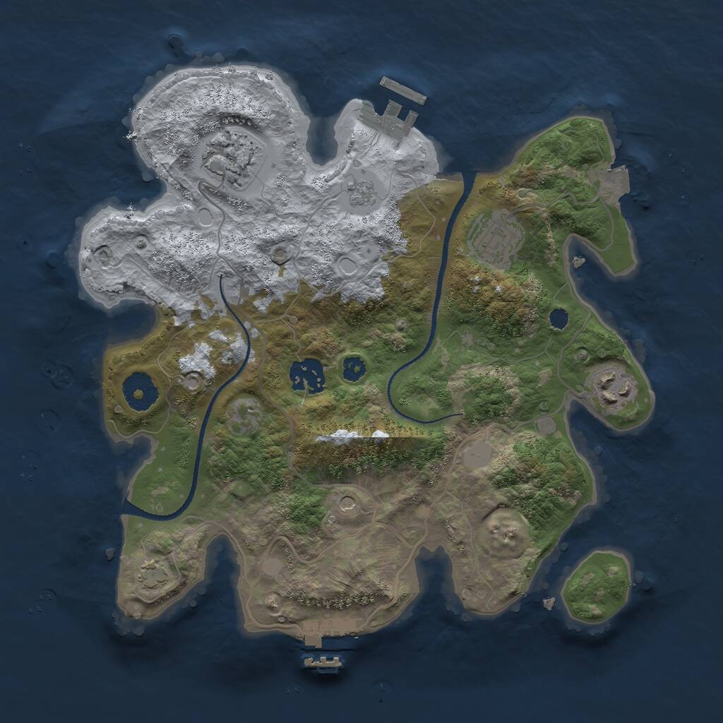 Rust Map: Procedural Map, Size: 3000, Seed: 194734722, 10 Monuments