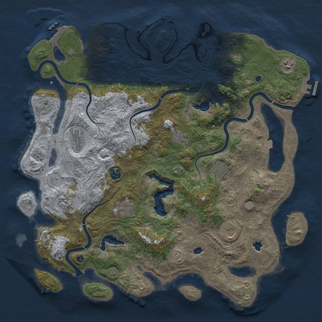 Rust Map: Procedural Map, Size: 4500, Seed: 17249172, 15 Monuments