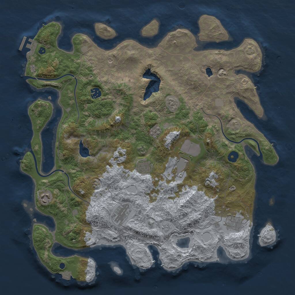 Rust Map: Procedural Map, Size: 4096, Seed: 191447139, 12 Monuments