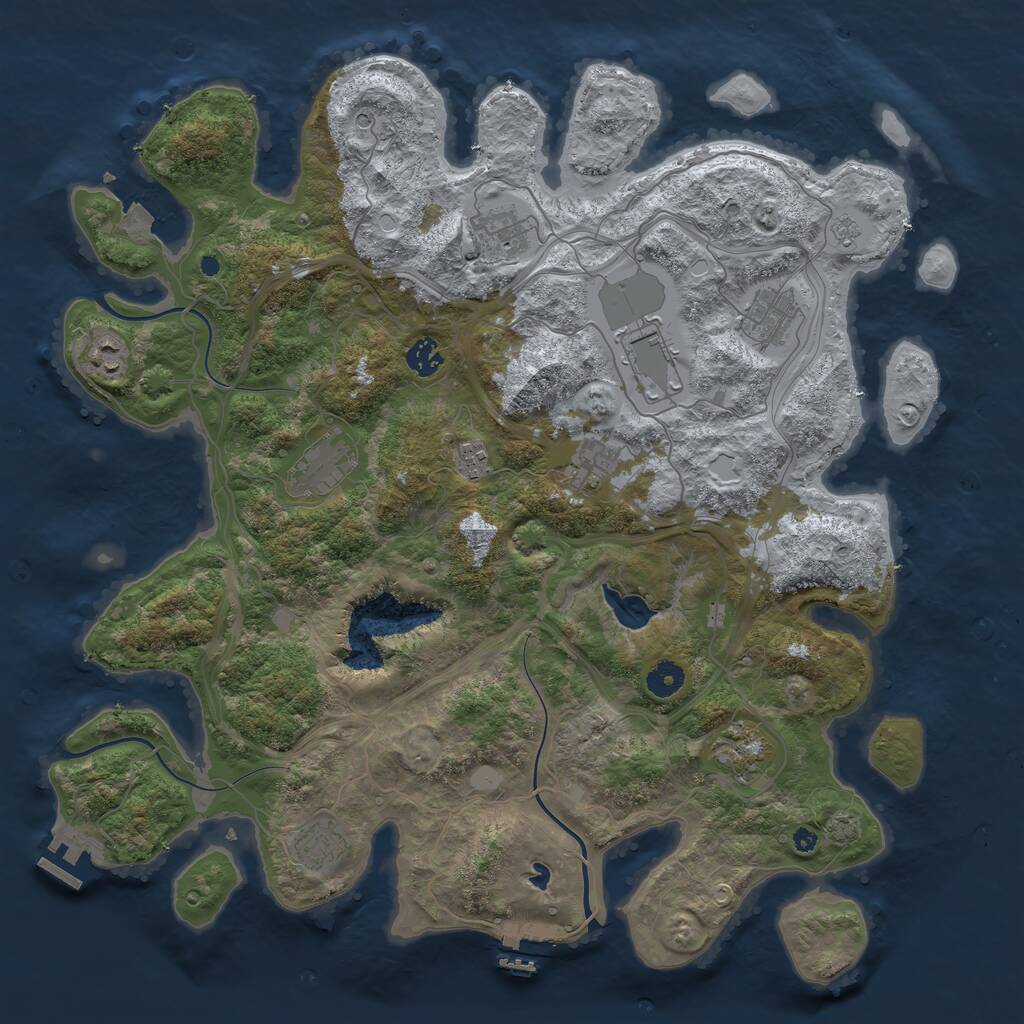 Rust Map: Procedural Map, Size: 4250, Seed: 24442, 16 Monuments