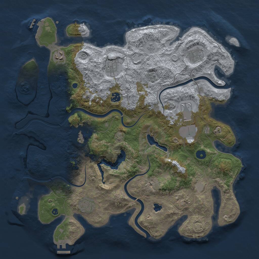 Rust Map: Procedural Map, Size: 4000, Seed: 18032264, 15 Monuments