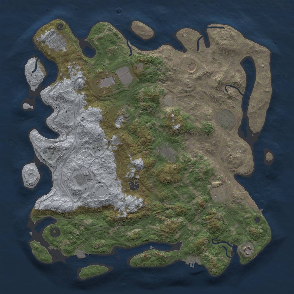 Rust Map: Procedural Map, Size: 4250, Seed: 824757, 19 Monuments