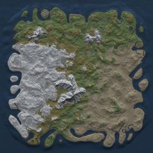 Thumbnail Rust Map: Procedural Map, Size: 6000, Seed: 336584856, 19 Monuments