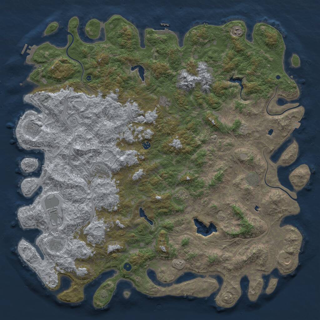 Rust Map: Procedural Map, Size: 6000, Seed: 336584856, 17 Monuments