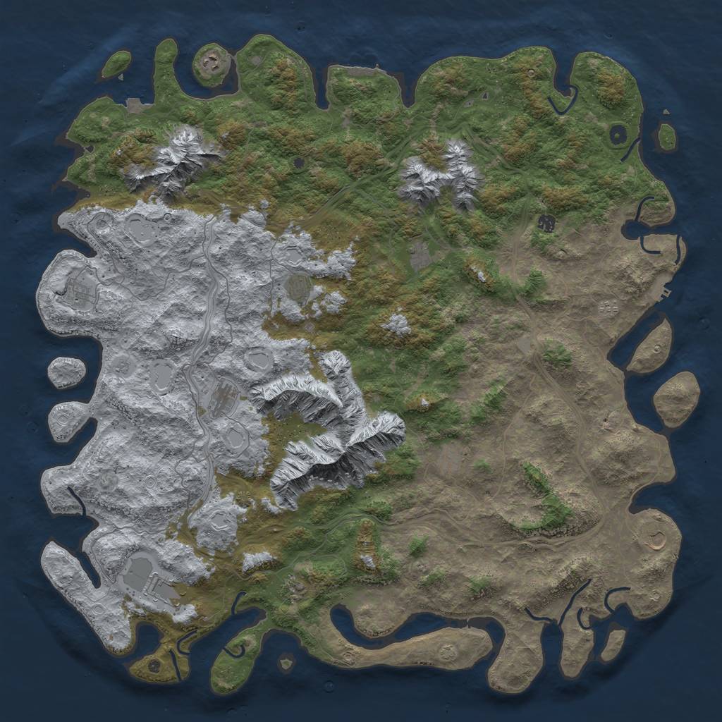 Rust Map: Procedural Map, Size: 6000, Seed: 336584856, 19 Monuments