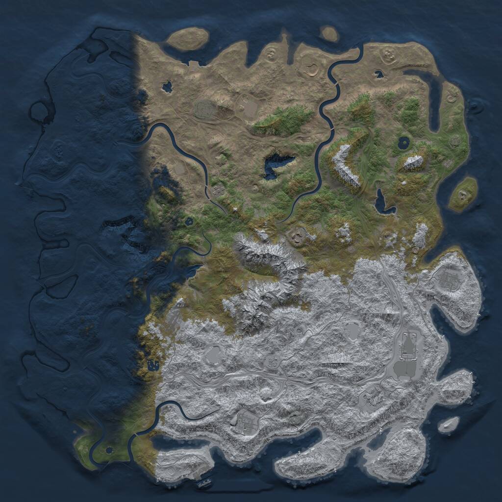 Rust Map: Procedural Map, Size: 6000, Seed: 22258, 17 Monuments