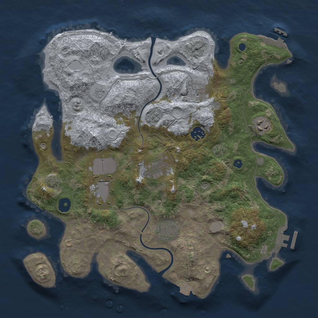 Rust Map: Procedural Map, Size: 3534, Seed: 453627, 13 Monuments
