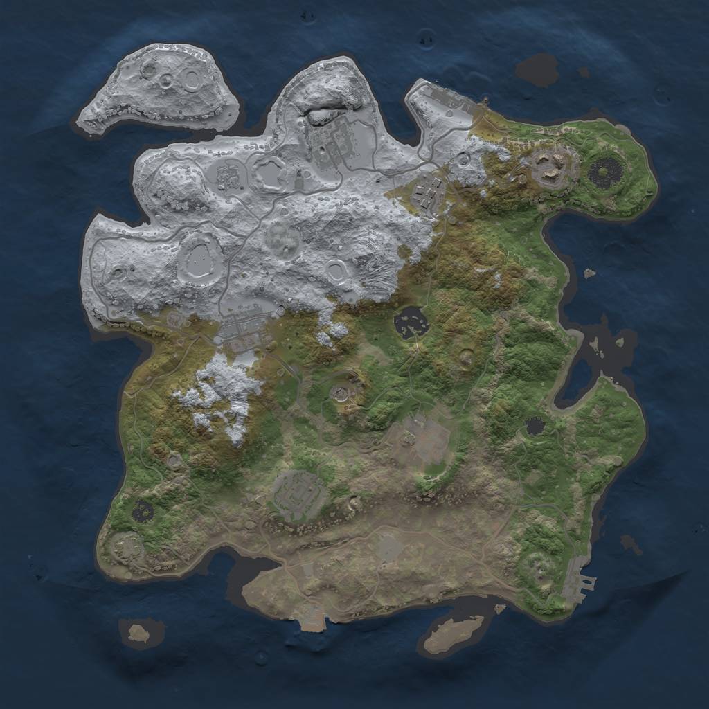 Rust Map: Procedural Map, Size: 3250, Seed: 825626871, 15 Monuments