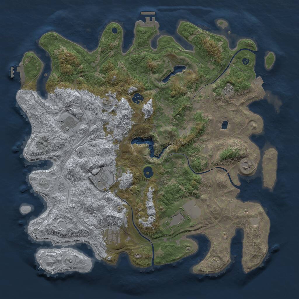 Rust Map: Procedural Map, Size: 4250, Seed: 1651521521, 13 Monuments