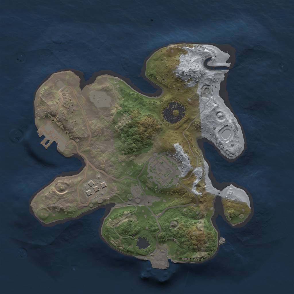 Rust Map: Procedural Map, Size: 2000, Seed: 25911, 6 Monuments