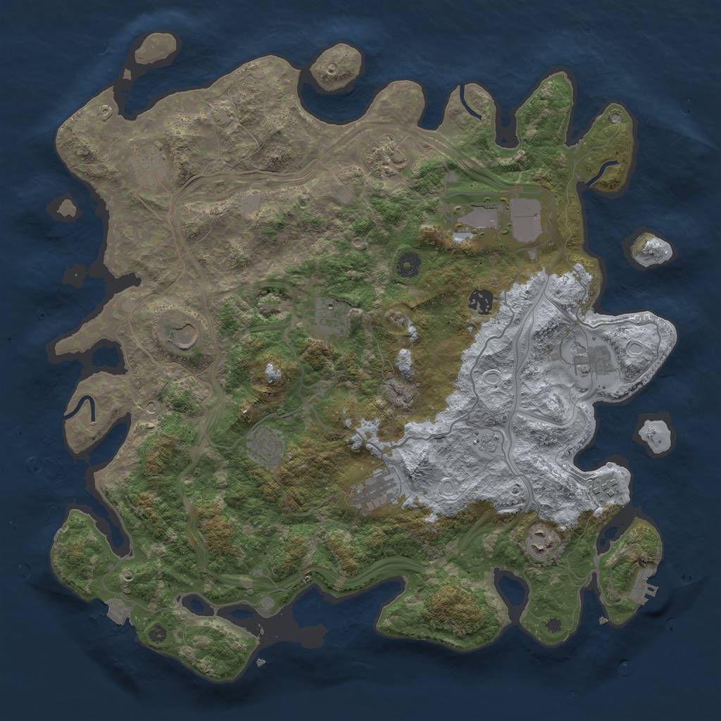 Rust Map: Procedural Map, Size: 4250, Seed: 19228844, 18 Monuments