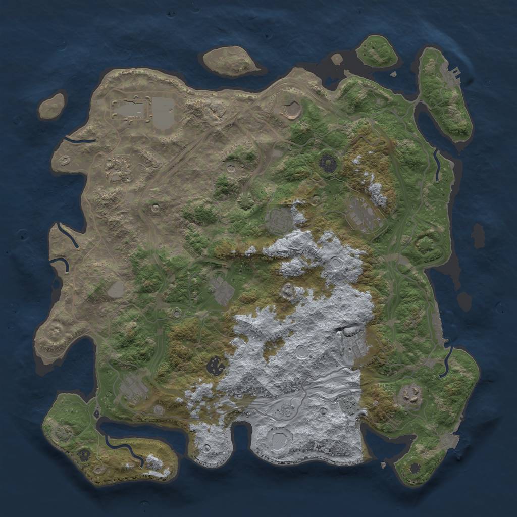 Rust Map: Procedural Map, Size: 4250, Seed: 26077050, 19 Monuments