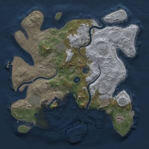 Thumbnail Rust Map: Procedural Map, Size: 3500, Seed: 1642185326, 14 Monuments
