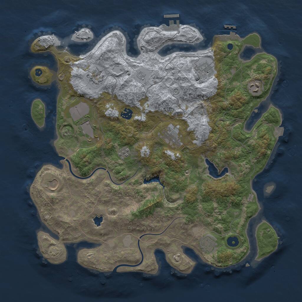 Rust Map: Procedural Map, Size: 4000, Seed: 12534523, 15 Monuments