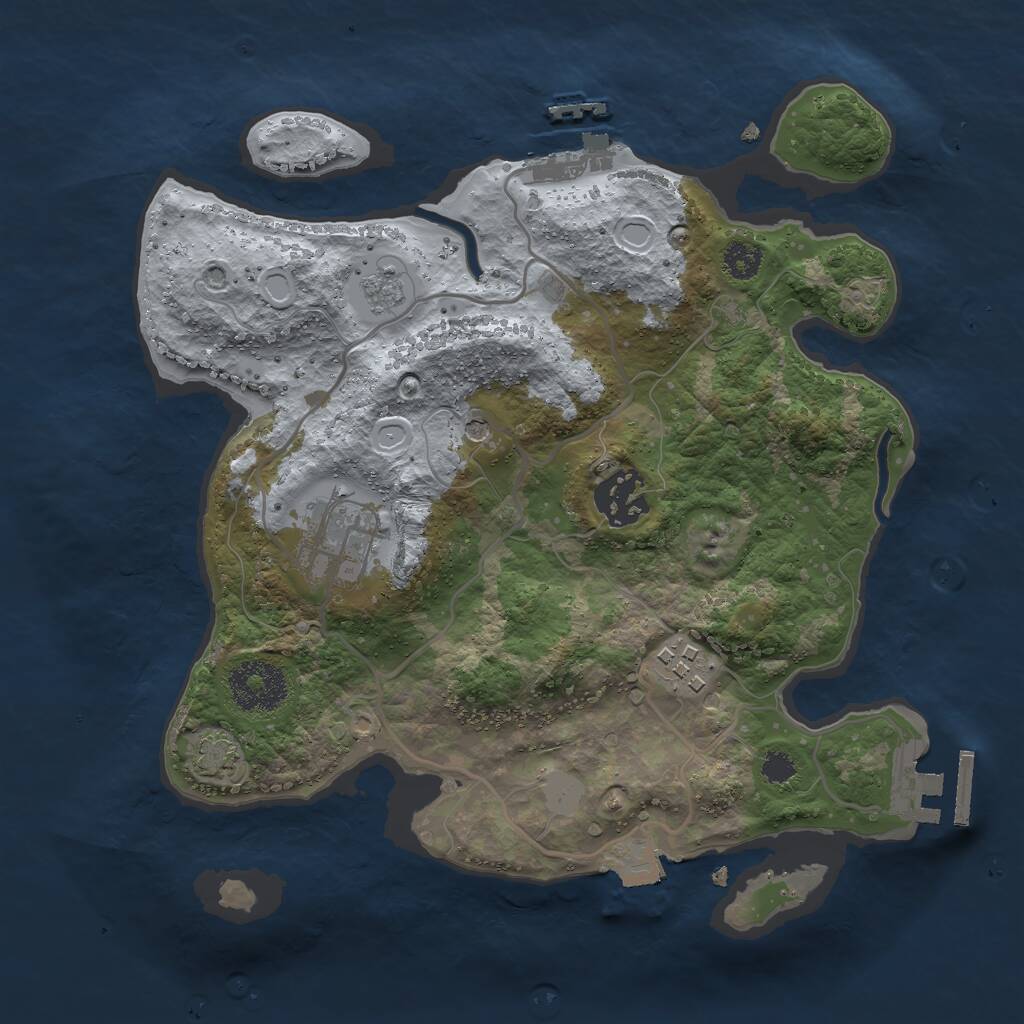 Rust Map: Procedural Map, Size: 2750, Seed: 825626871, 9 Monuments