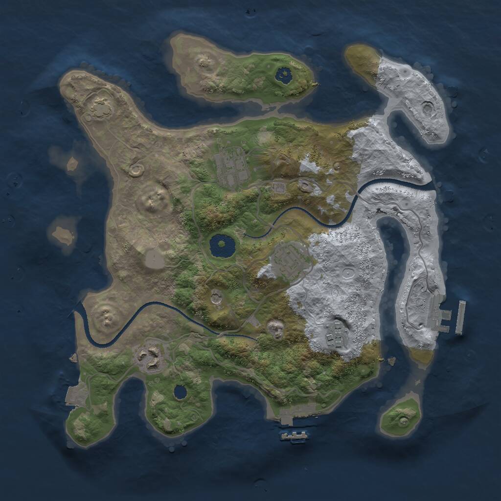 Rust Map: Procedural Map, Size: 3000, Seed: 861802255, 9 Monuments
