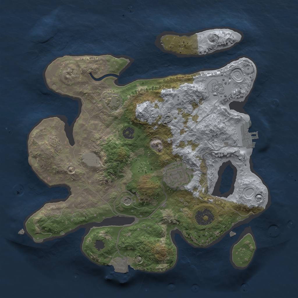 Rust Map: Procedural Map, Size: 2500, Seed: 25911, 8 Monuments