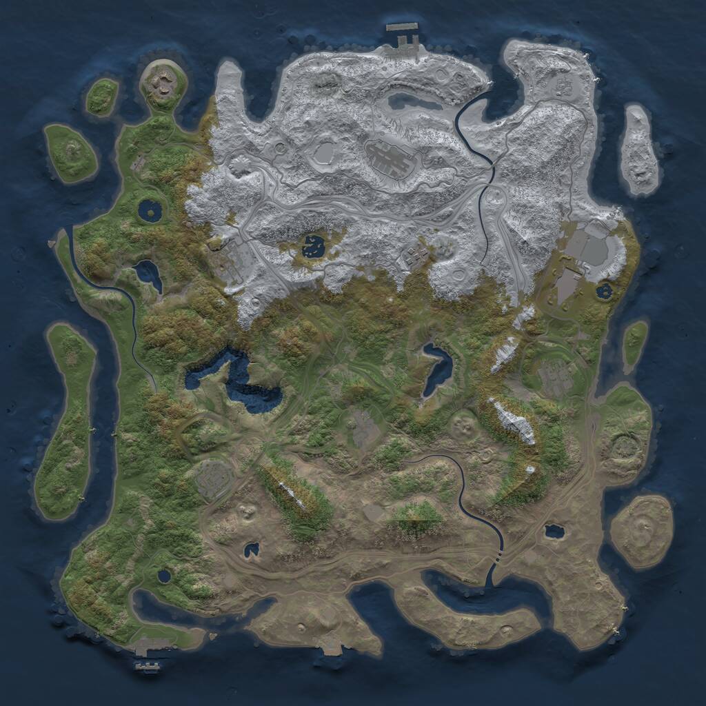 Rust Map: Procedural Map, Size: 4500, Seed: 861056243, 15 Monuments