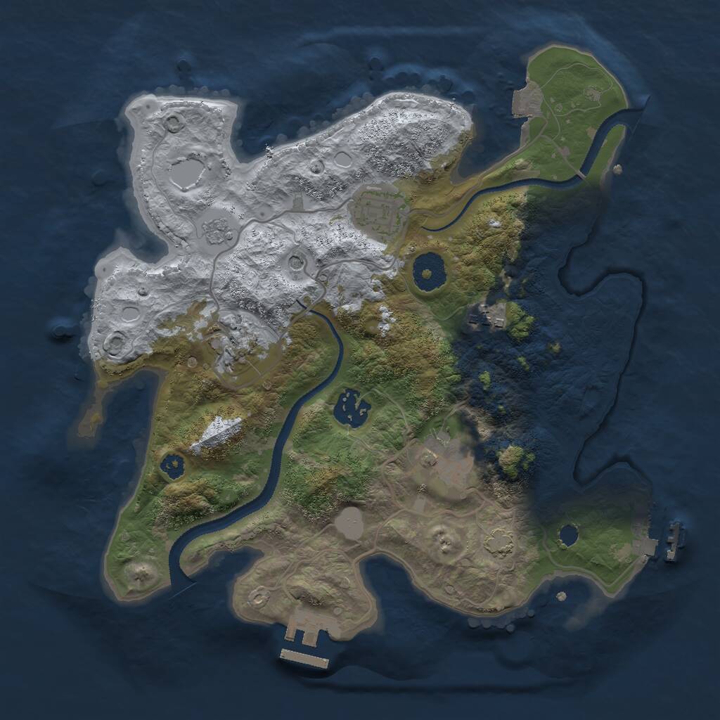 Rust Map: Procedural Map, Size: 3000, Seed: 15826, 11 Monuments