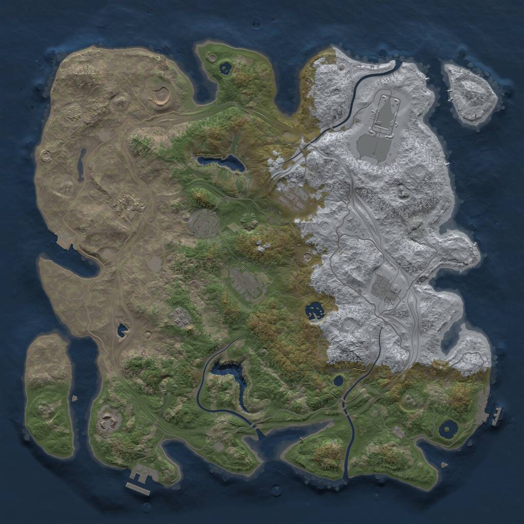 Rust Map: Procedural Map, Size: 4250, Seed: 2125779957, 16 Monuments