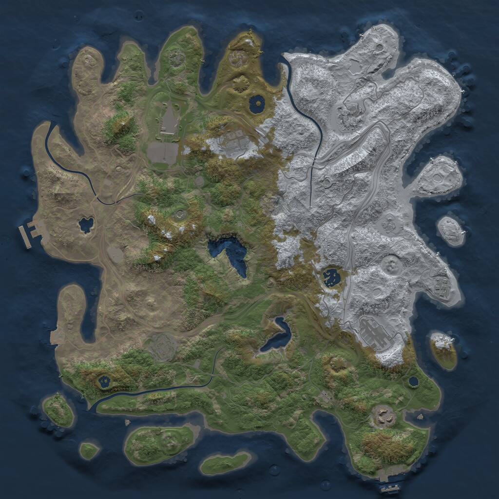 Rust Map: Procedural Map, Size: 4250, Seed: 3473461, 14 Monuments