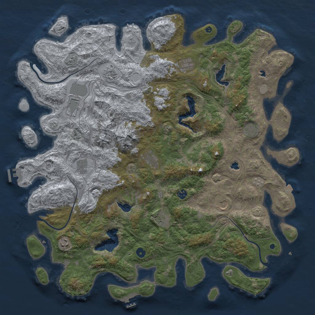 Rust Map: Procedural Map, Size: 5000, Seed: 121731630, 17 Monuments