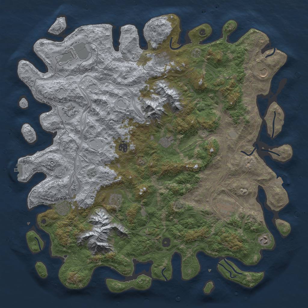 Rust Map: Procedural Map, Size: 5000, Seed: 121731630, 18 Monuments