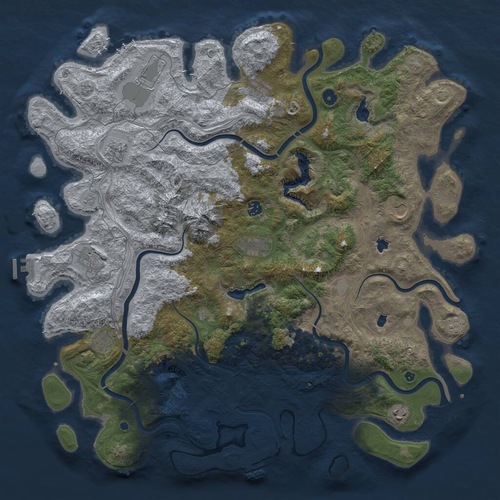 Rust Map: Procedural Map, Size: 5000, Seed: 121731630, 16 Monuments