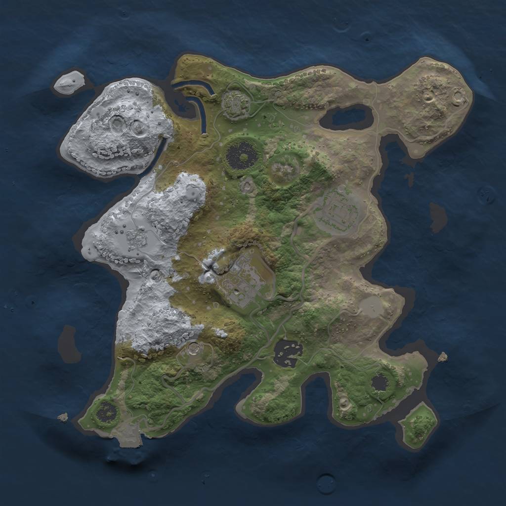 Rust Map: Procedural Map, Size: 2600, Seed: 273719961, 9 Monuments