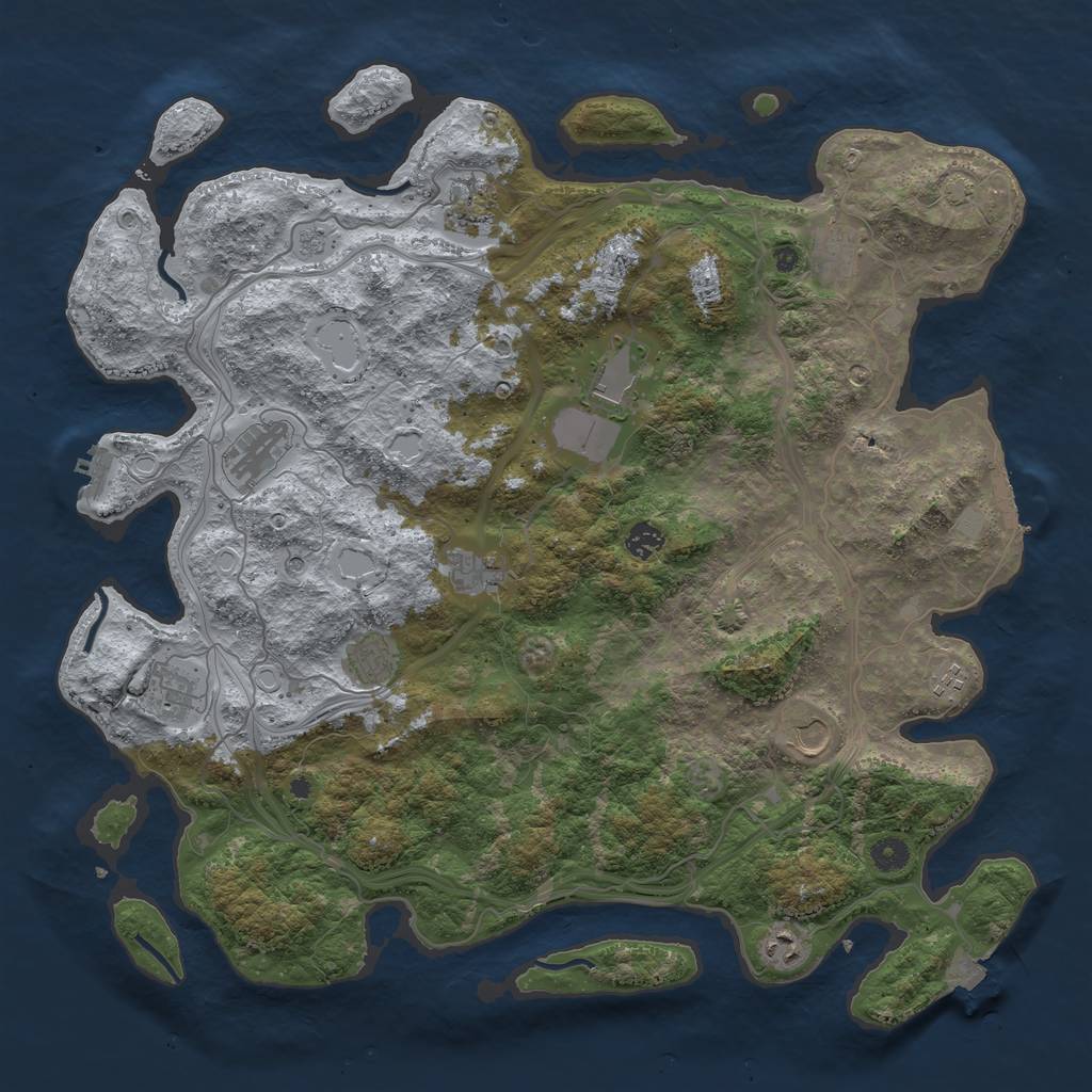 Rust Map: Procedural Map, Size: 4500, Seed: 539037644, 19 Monuments