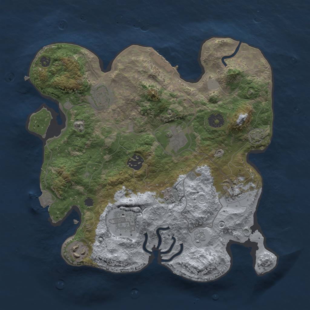 Rust Map: Procedural Map, Size: 3000, Seed: 5834196, 13 Monuments